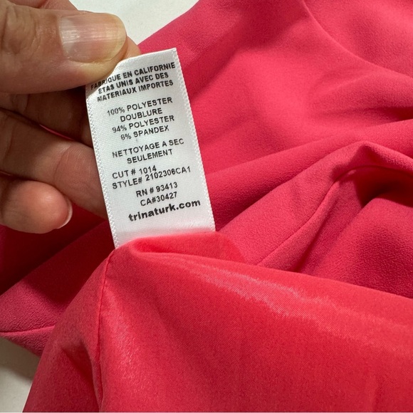 New Trina Turk Atlantis Ruffle Trim Shift Dress Watermelon - Picture 5 of 8